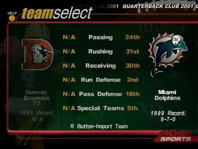 NFL QB Club 2001 (DC)